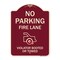 Signmission No Parking Fire Lane Violators Booted or Towed Heavy-Gauge Aluminum Sign, 24" x 18", BU-1824-23737 A-DES-BU-1824-23737 - alternate 1